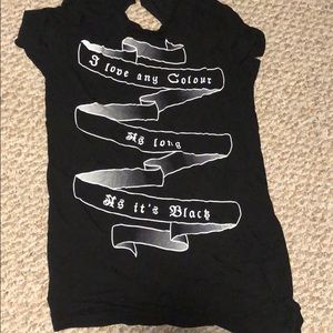 Killstar black graphic t shirt with key hole back